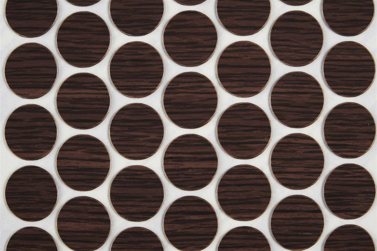 FastCap Peel & Stick Cover Caps - Walnut 14mm (52 pc)