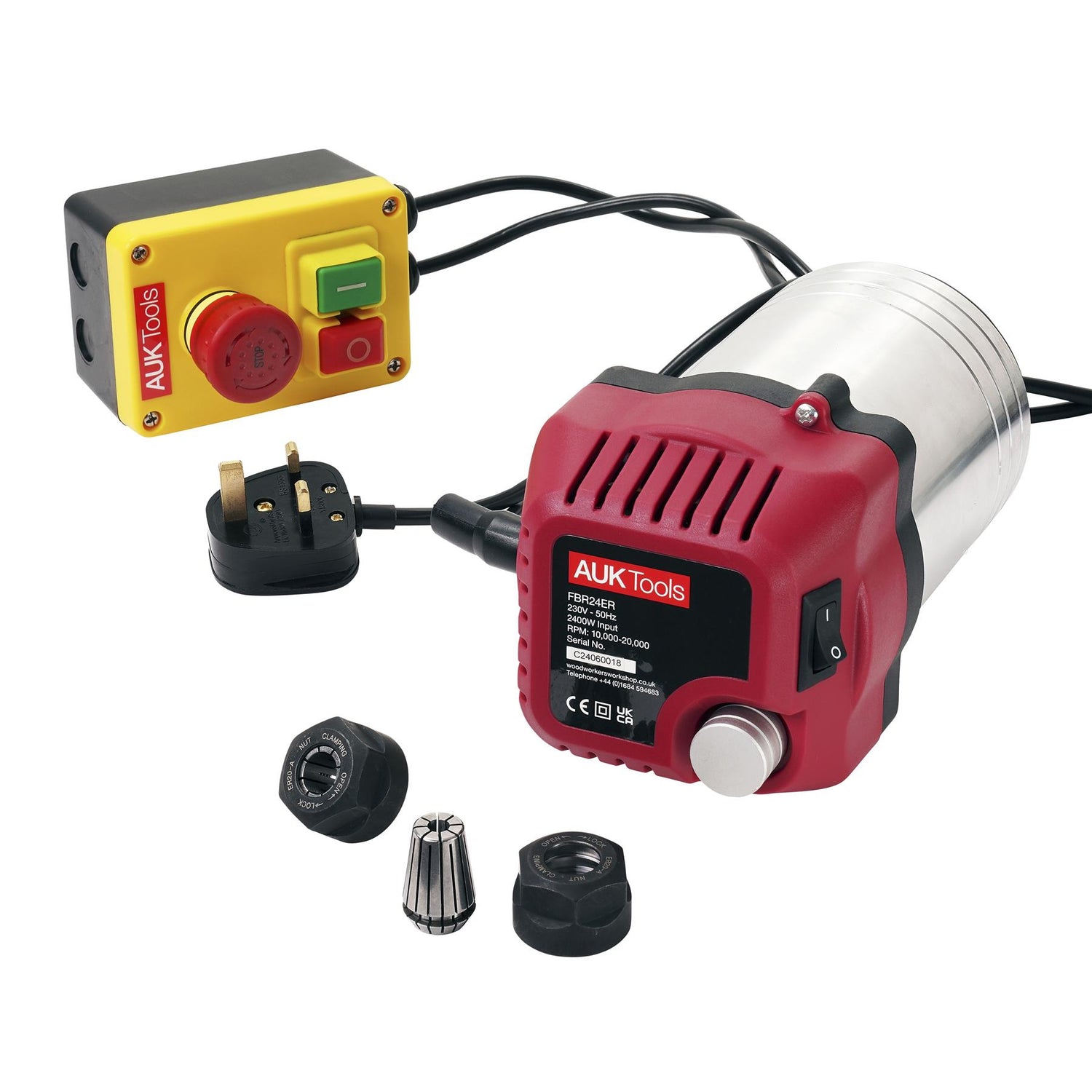 AUKTools Router Motor 2400W with NVR Switch