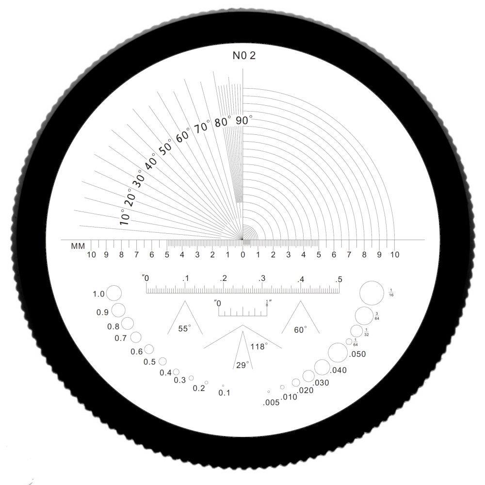 iGaging LED 10x Optical Magnifier Loupe with #2 Reticle