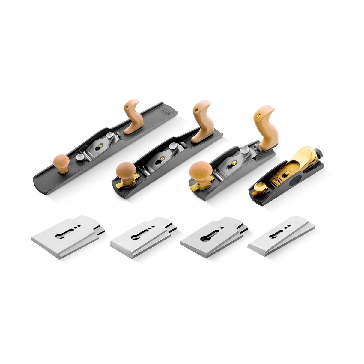 Melbourne Tool Company Low Angle, Block, Smoothing, Jack and Jointer Plane Set with Extra Blades