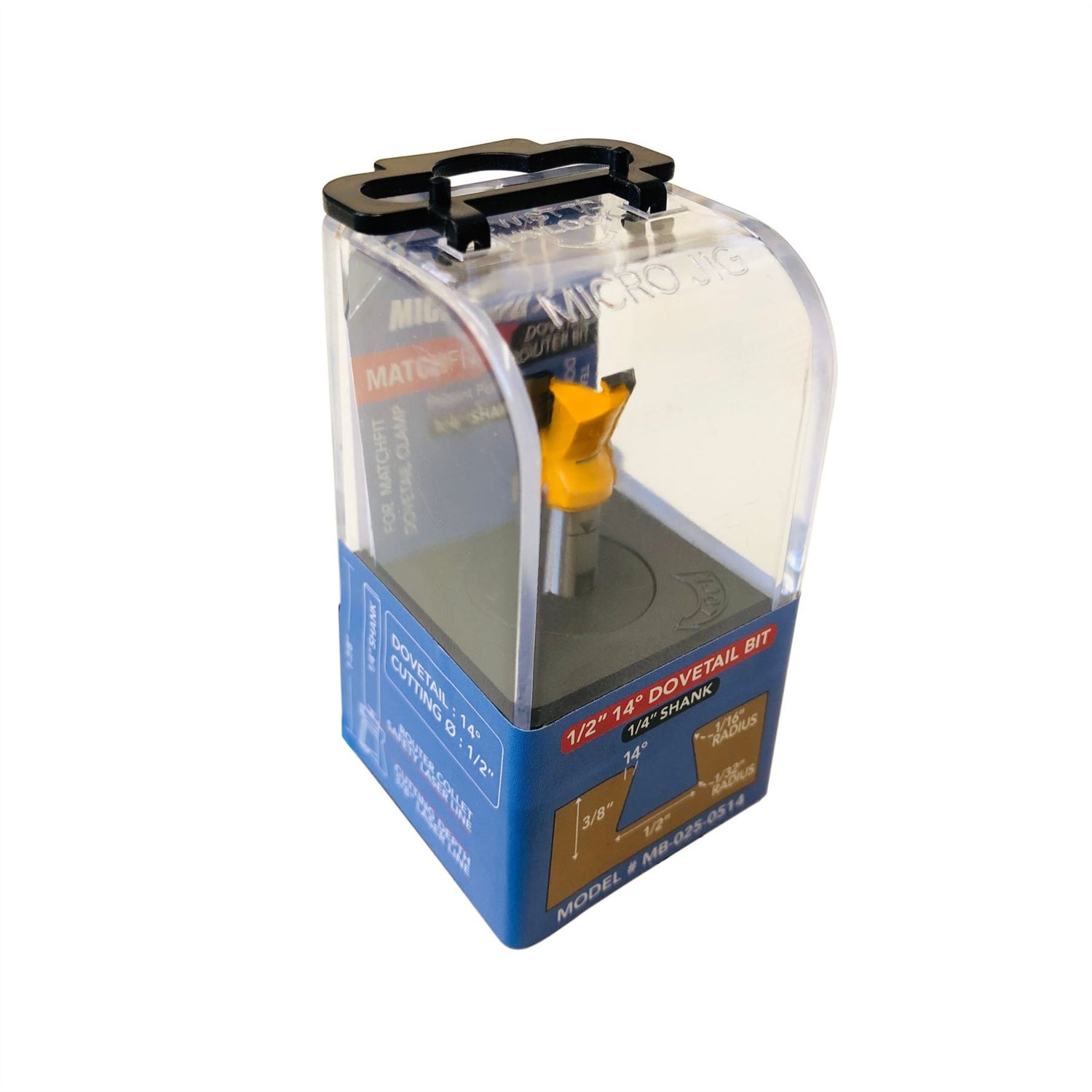 Micro Jig MATCHFIT Dovetail Router Bit (14 Degree) 1/4" Shank