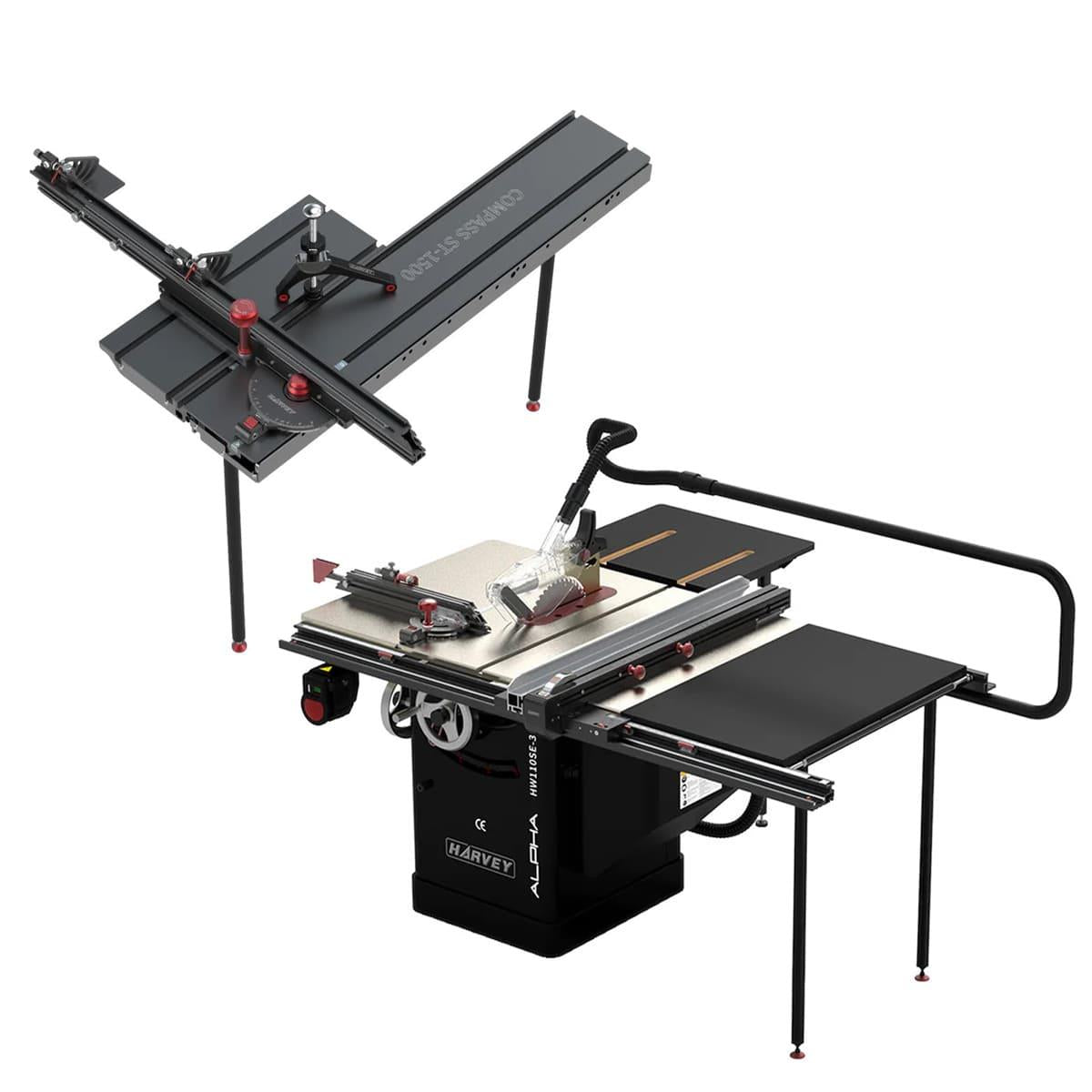 Harvey ALPHA HW110SE Table Saw with Compass ST-1500 Sliding Table