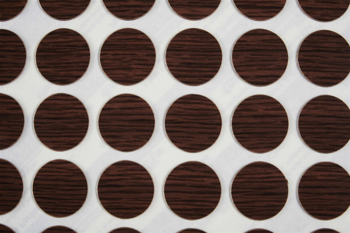 FastCap Peel & Stick Cover Caps - Walnut 18mm (36 pc)
