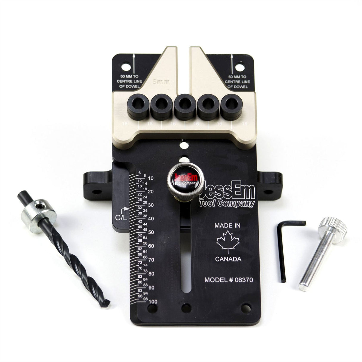 JessEm Dowelling Jig with 6, 8, 10 and 12mm Heads Package