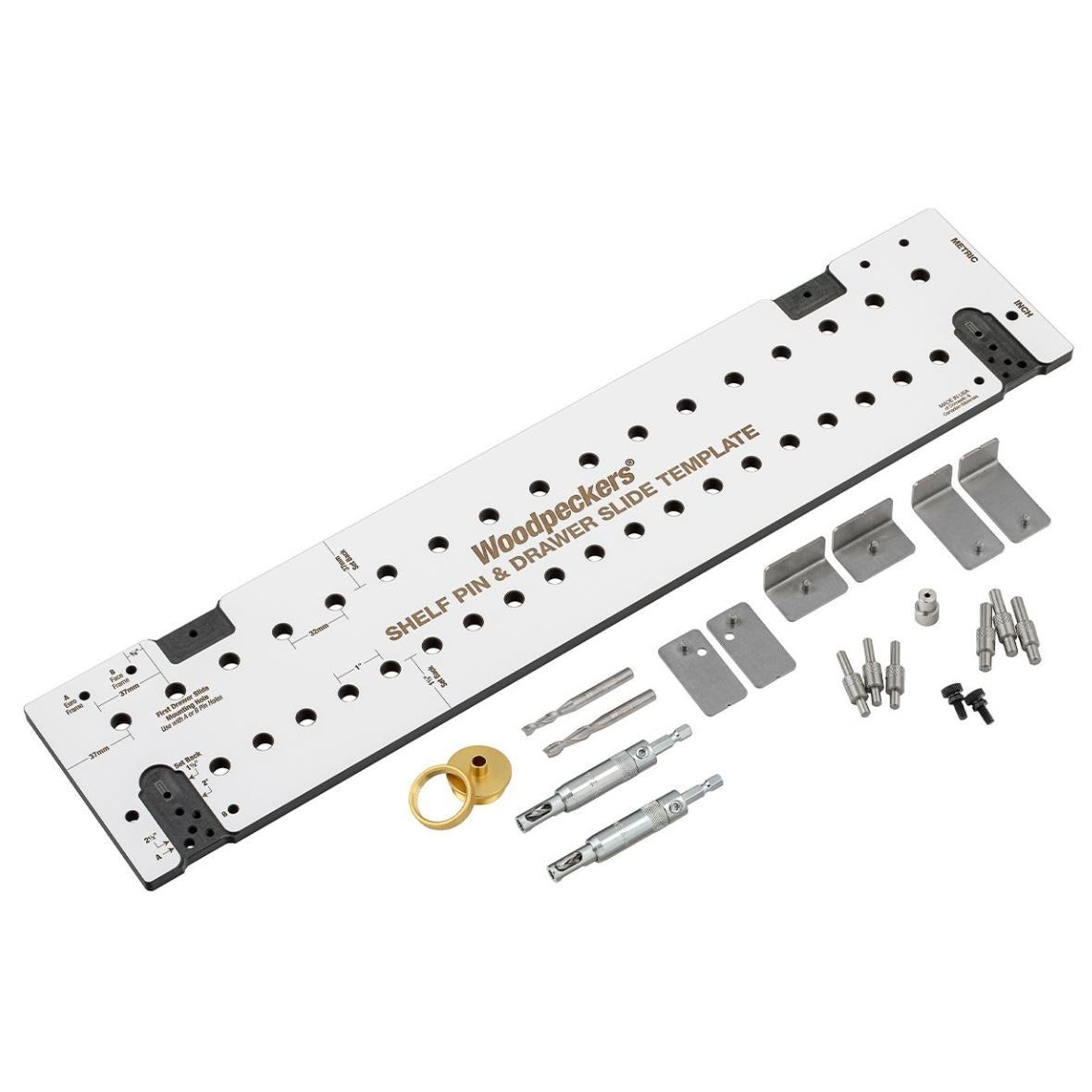 Woodpeckers Shelf Pin and Drawer Slide Template - Deluxe