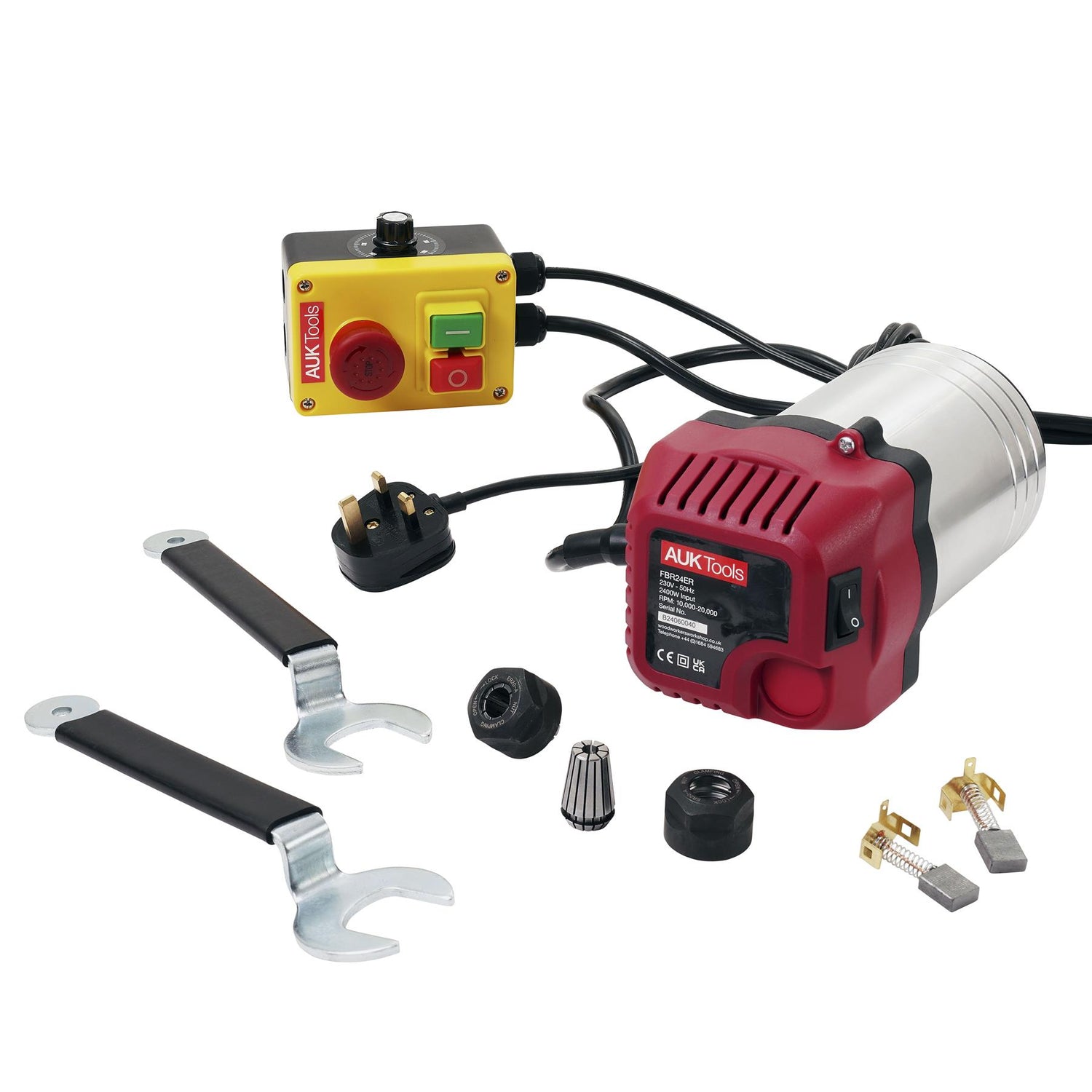 AUKTools Router Motor 2400W with Speed Control NVR Switch