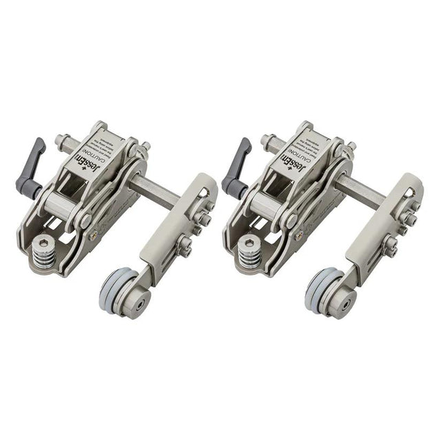 JessEm Clear-Cut STS Stock Guides – premium anti-kickback rollers for table saw fence, shown as a pair.