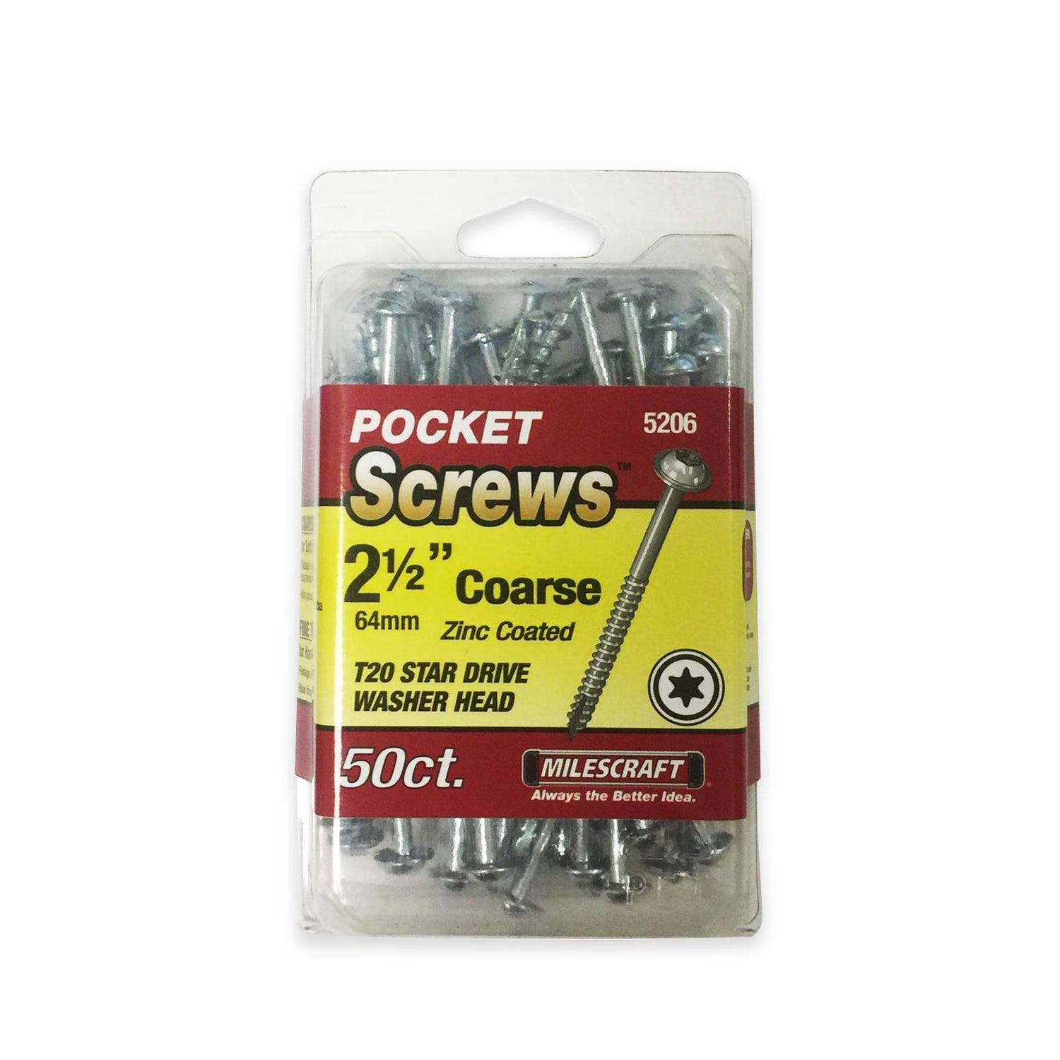 Milescraft 2-1/2" Pocket Screws - Coarse (50 Pack)
