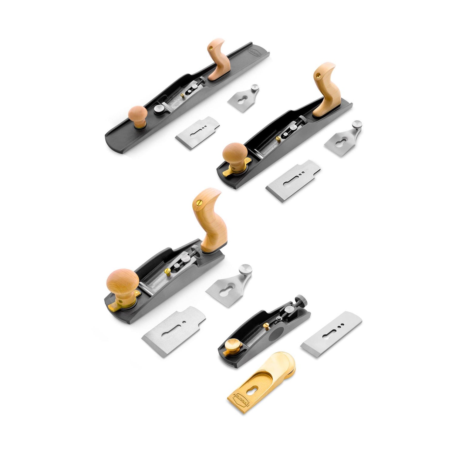 Melbourne Tool Company Low Angle Block, Smoothing, Jack and Jointer Plane Set