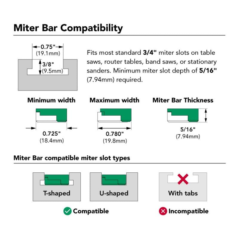 Micro Jig ZEROPLAY Miter Bar (Double)