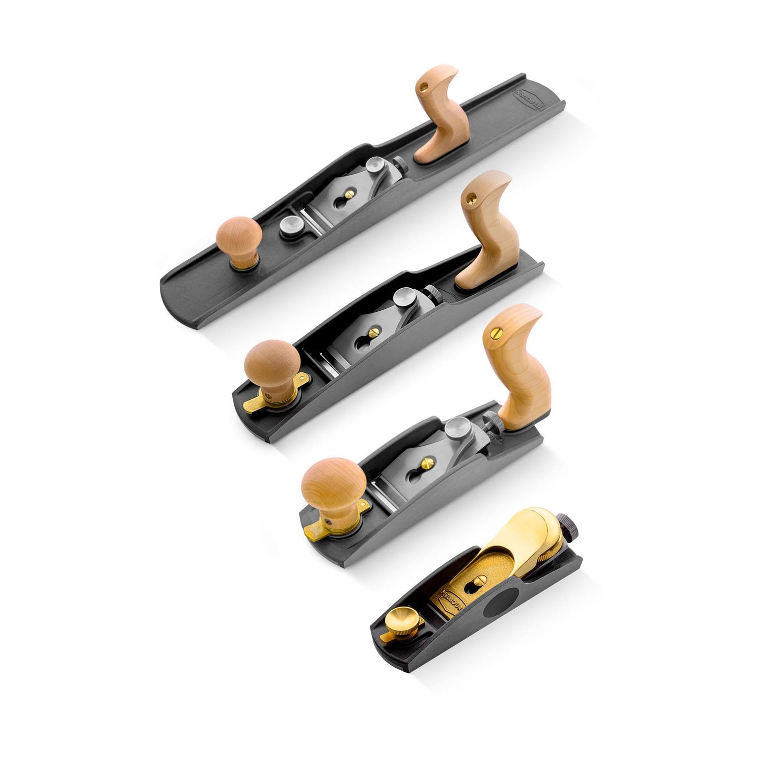 Melbourne Tool Company Low Angle, Block, Smoothing, Jack and Jointer Plane Set with Extra Blades