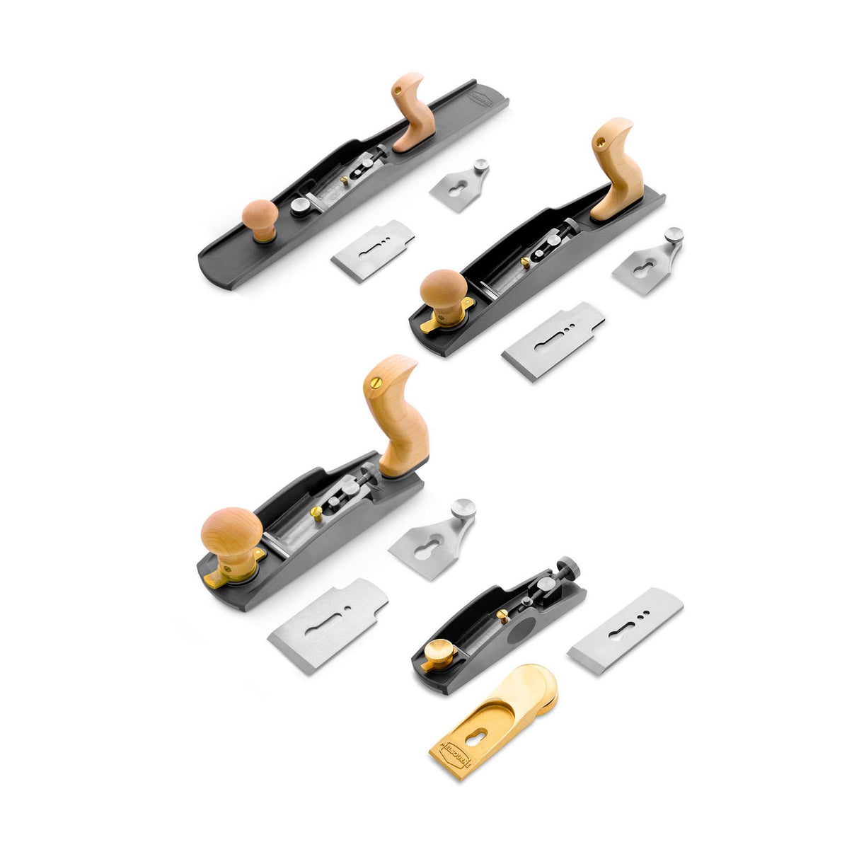 Melbourne Tool Company Low Angle, Block, Smoothing, Jack and Jointer Plane Set with Extra Blades