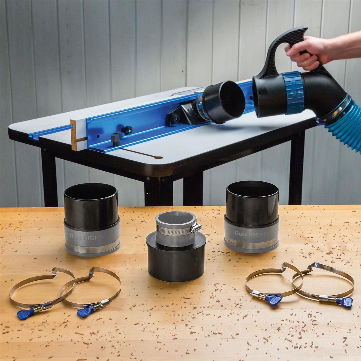 Rockler Dust Right Quick Change Multi-Port Tool Set - 4''