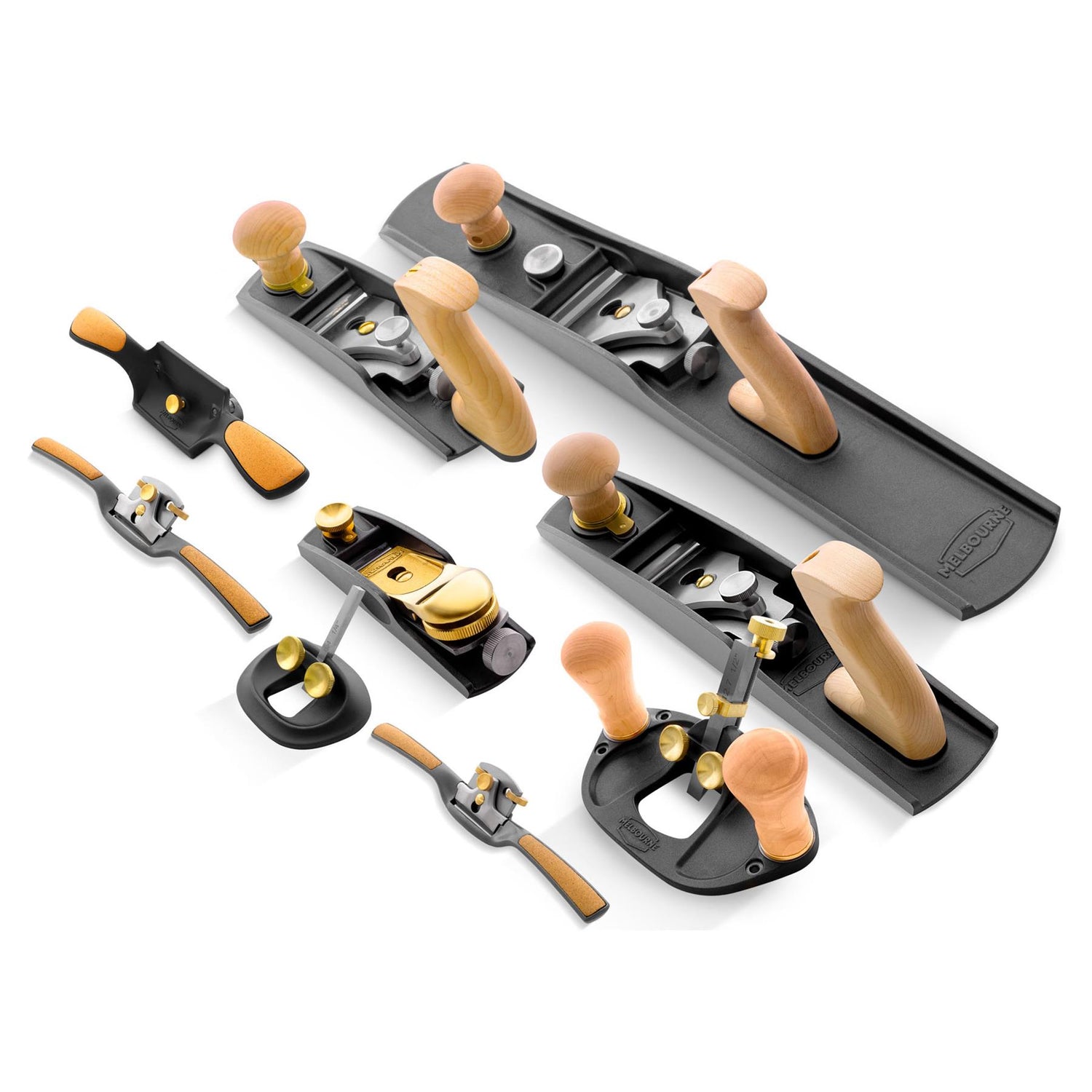 Melbourne Tool Company Set of Nine Planes and Tools with Extra Blades