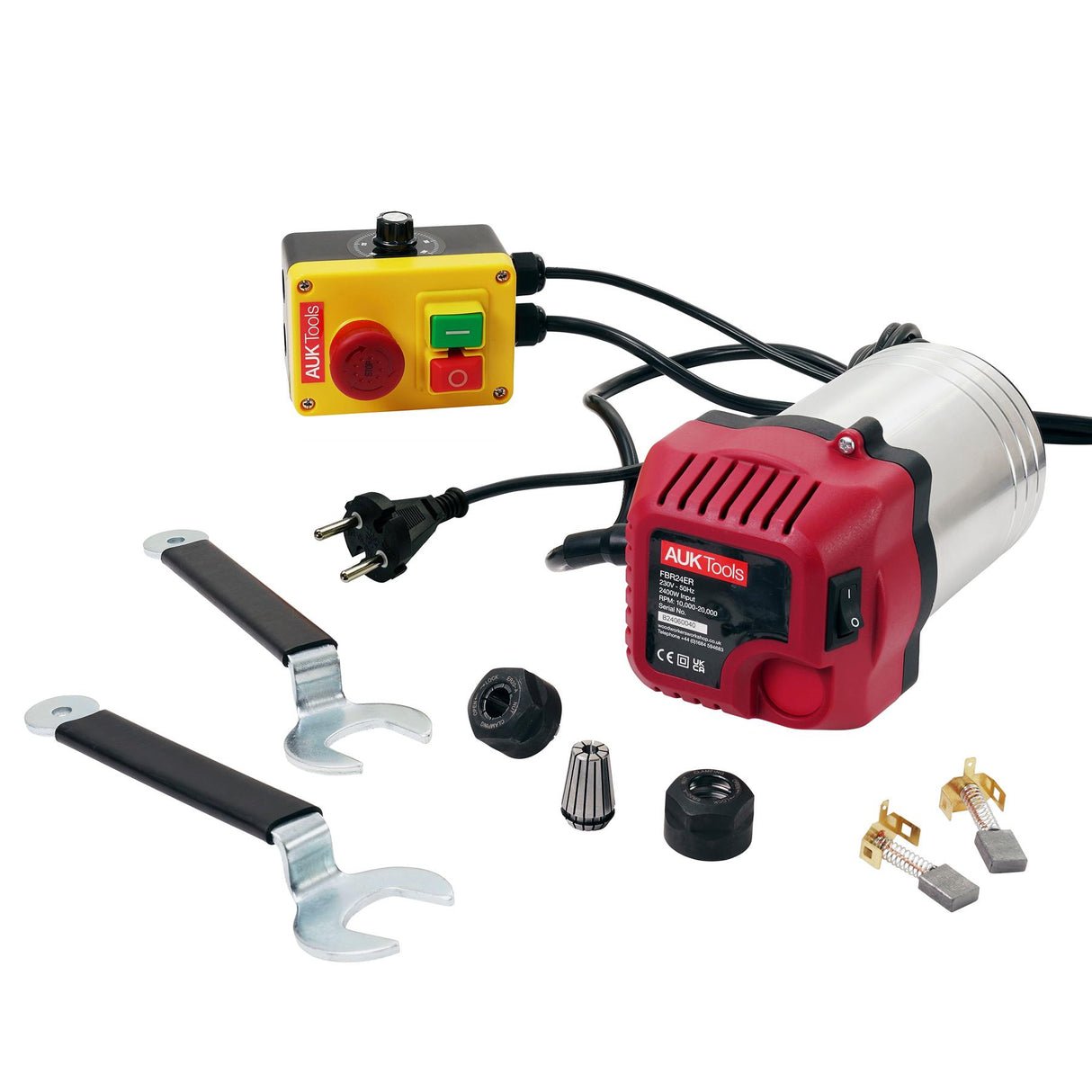 AUKTools Router Motor 2400W with Speed Control NVR Switch (EU Plug)