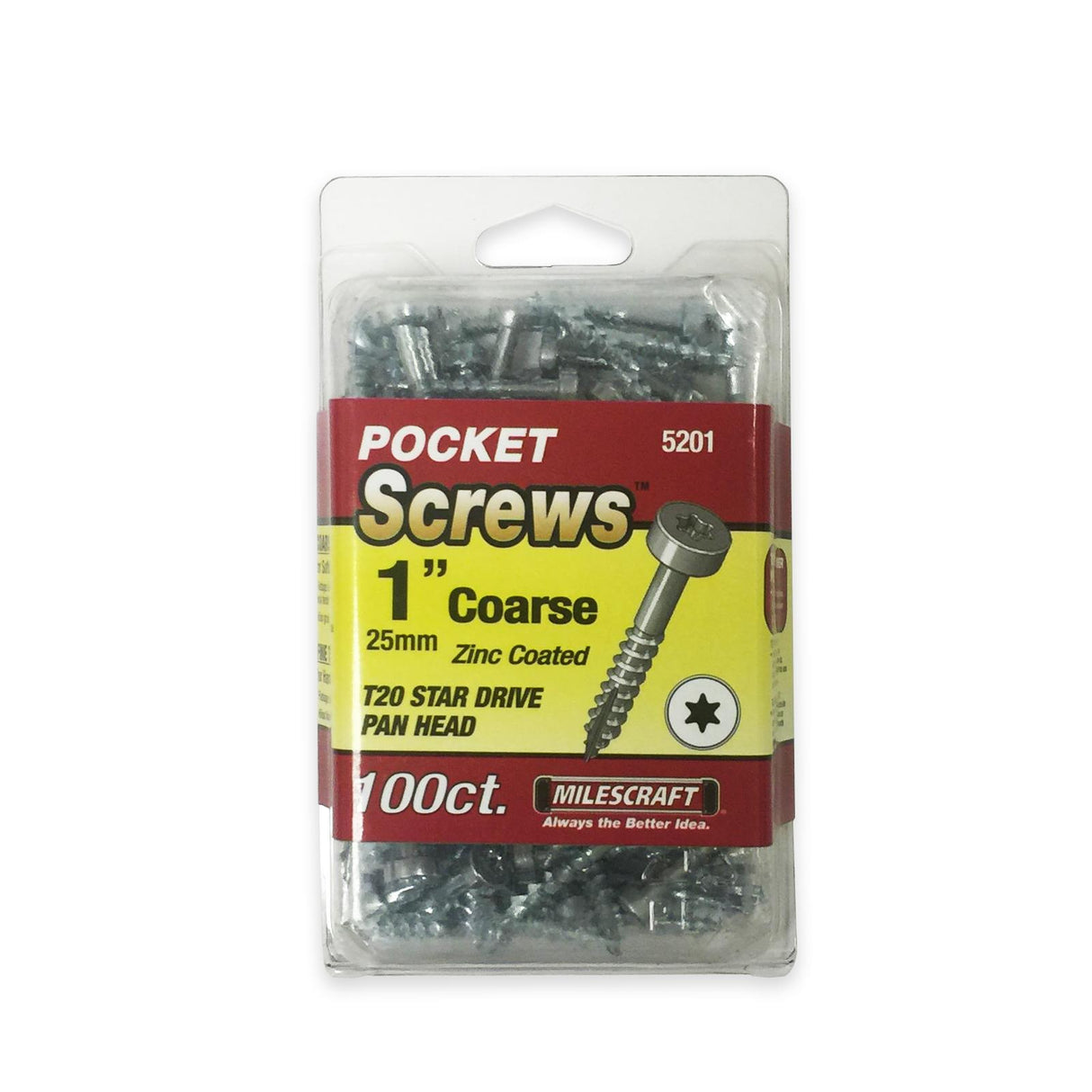Milescraft 1" Pocket Screws - Coarse (100 Pack)
