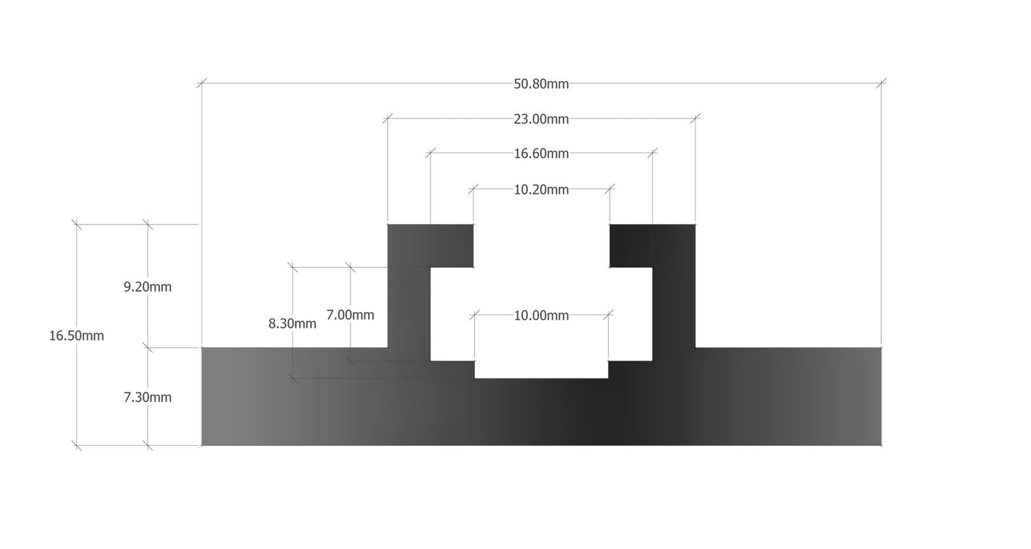 JessEm Mounting Track for Table Saw Clear Cut Stock Guides