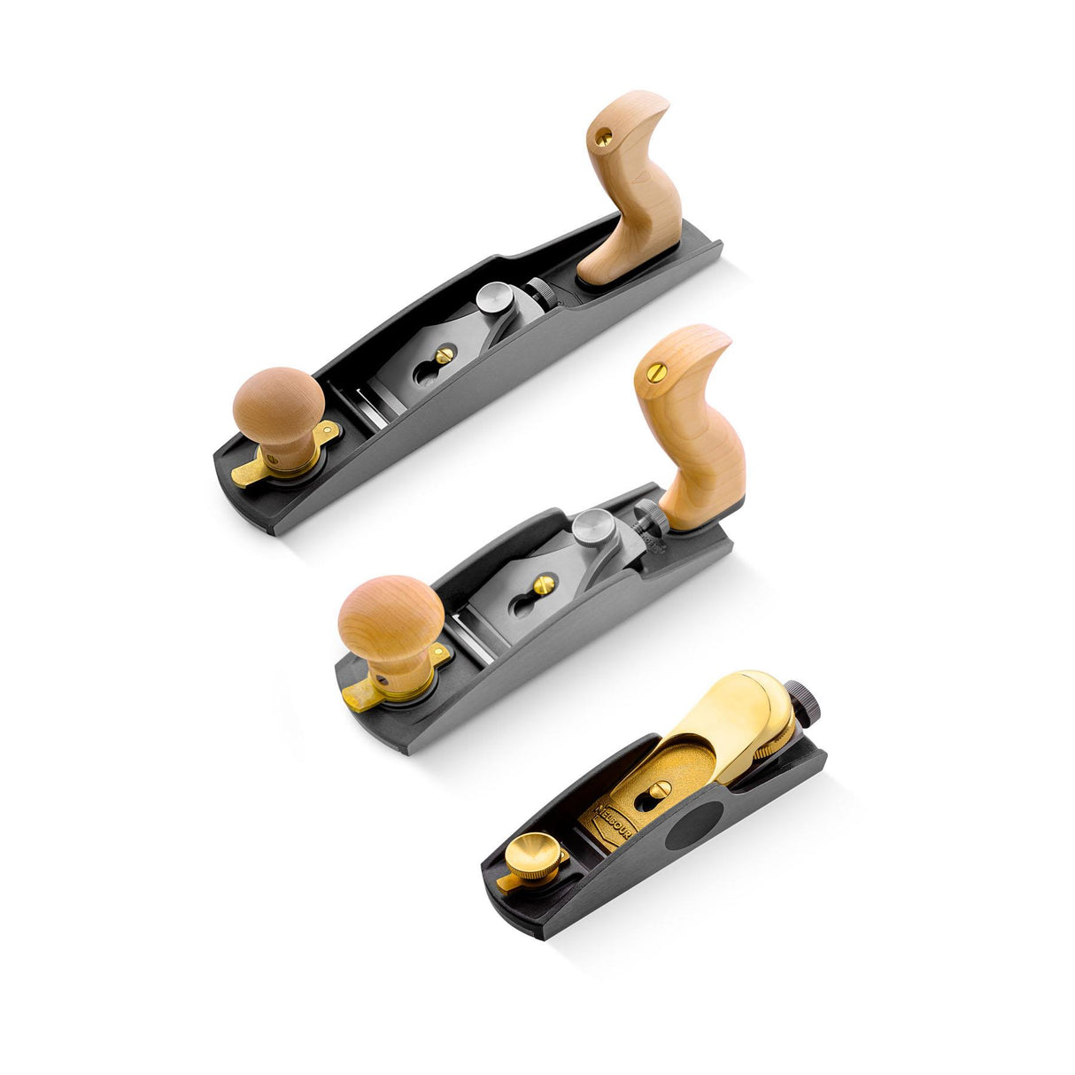 Melbourne Tool Company Low Angle Block, Smoothing and Jack Plane Set with Extra Blades