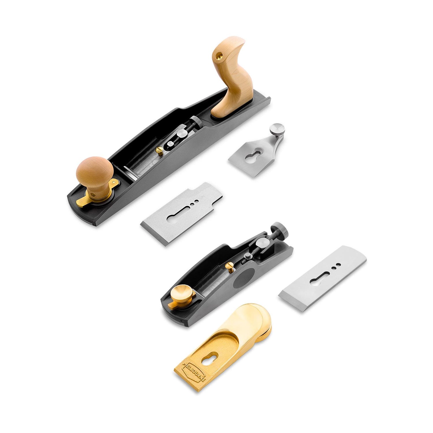 Melbourne Tool Company Low Angle Block and Jack Plane Set with Extra Blades