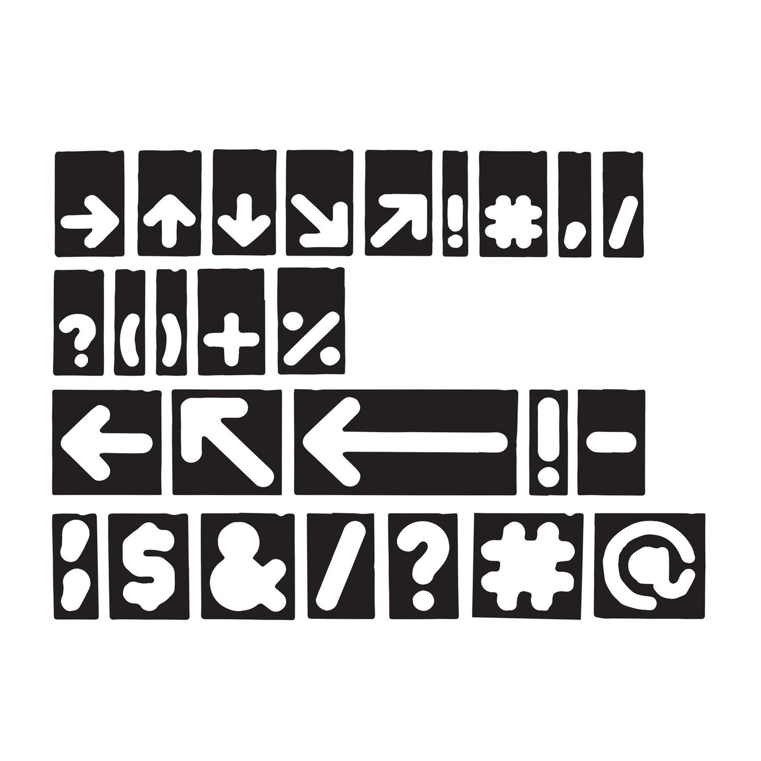Milescraft Horizontal Symbol Template Set 1-1/2" & 2-1/2"