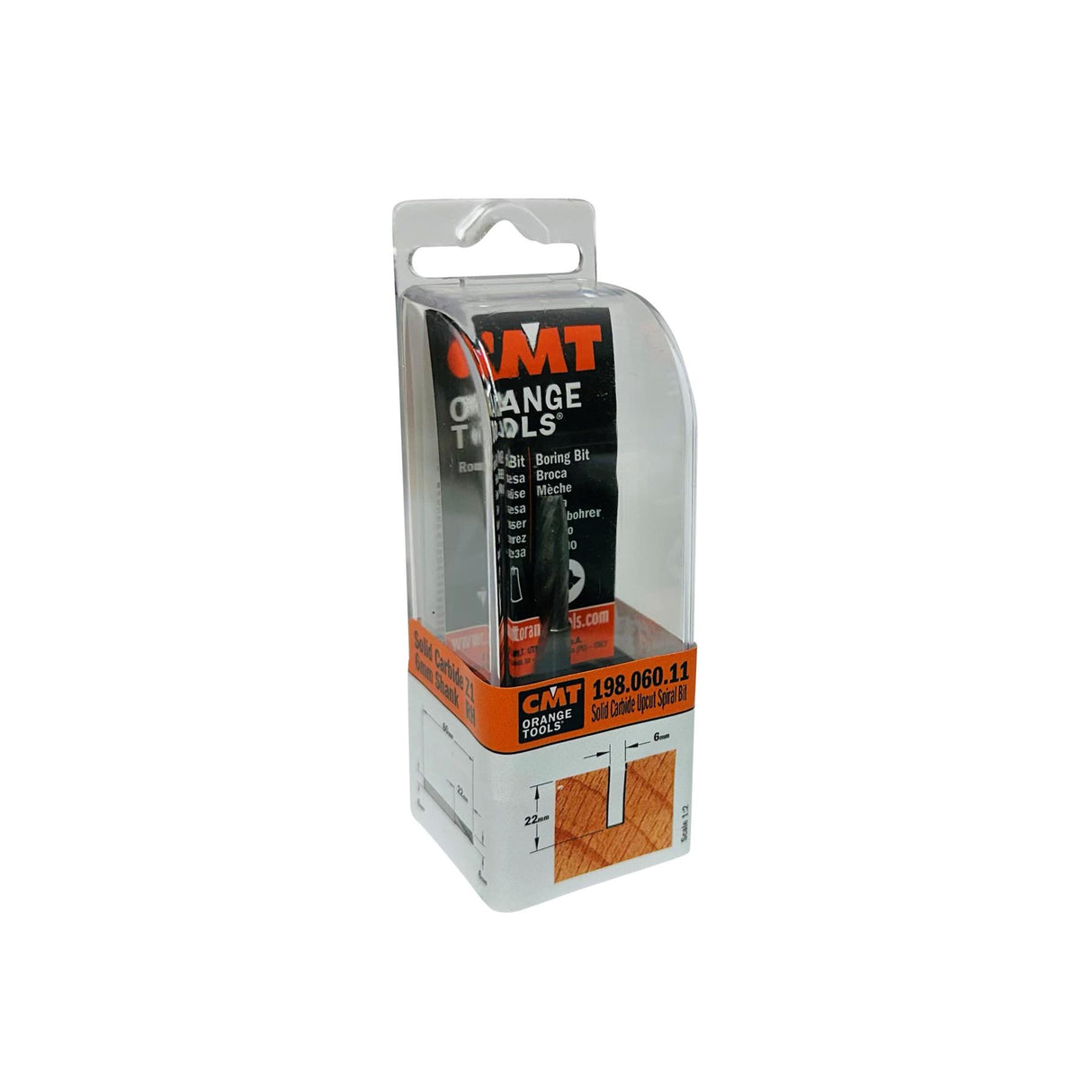 CMT Solid Carbide Up-Cut Spiral Router Bit - 6mm Cut and Shank