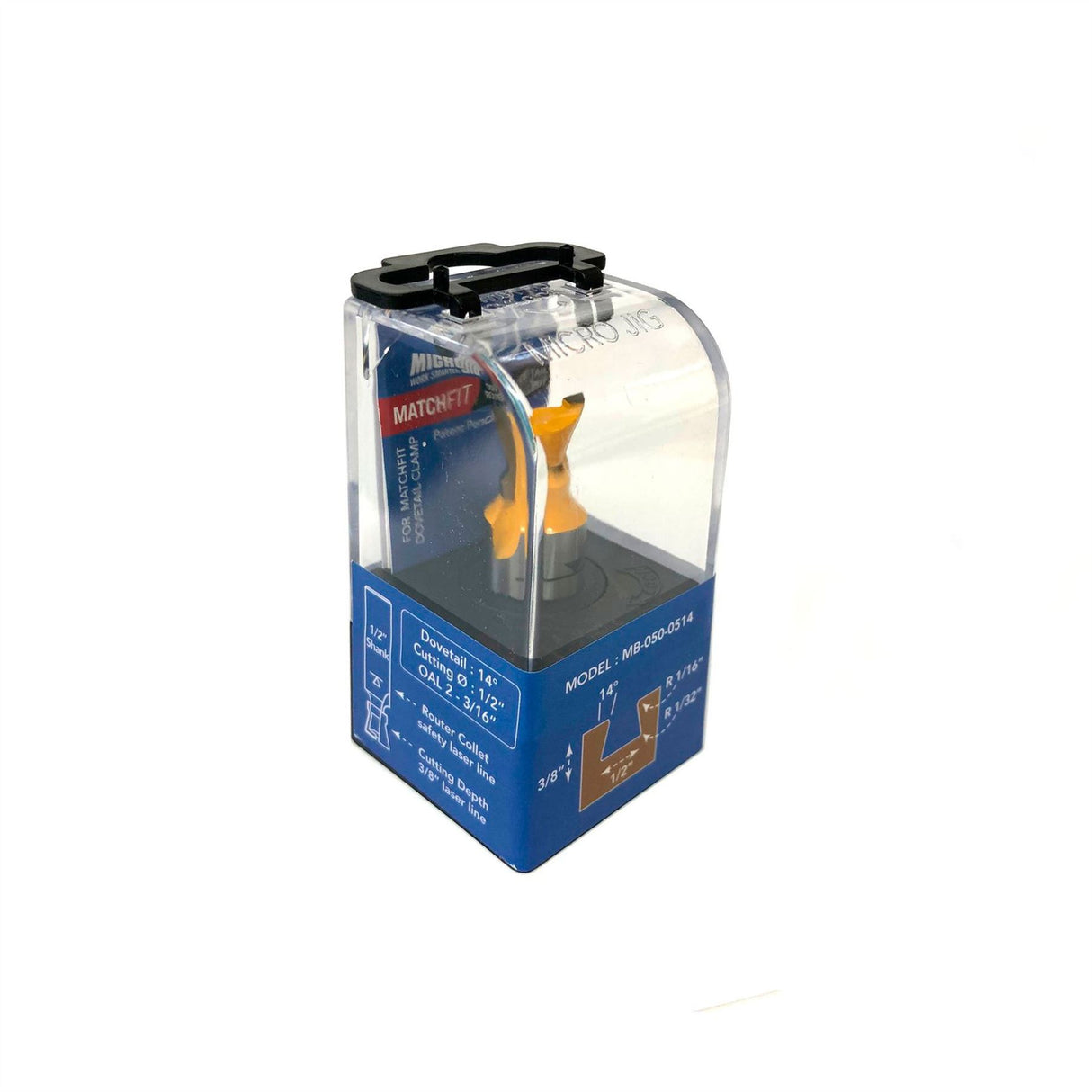 Micro Jig MATCHFIT Dovetail Router Bit (14 Degree) 1/2" Shank