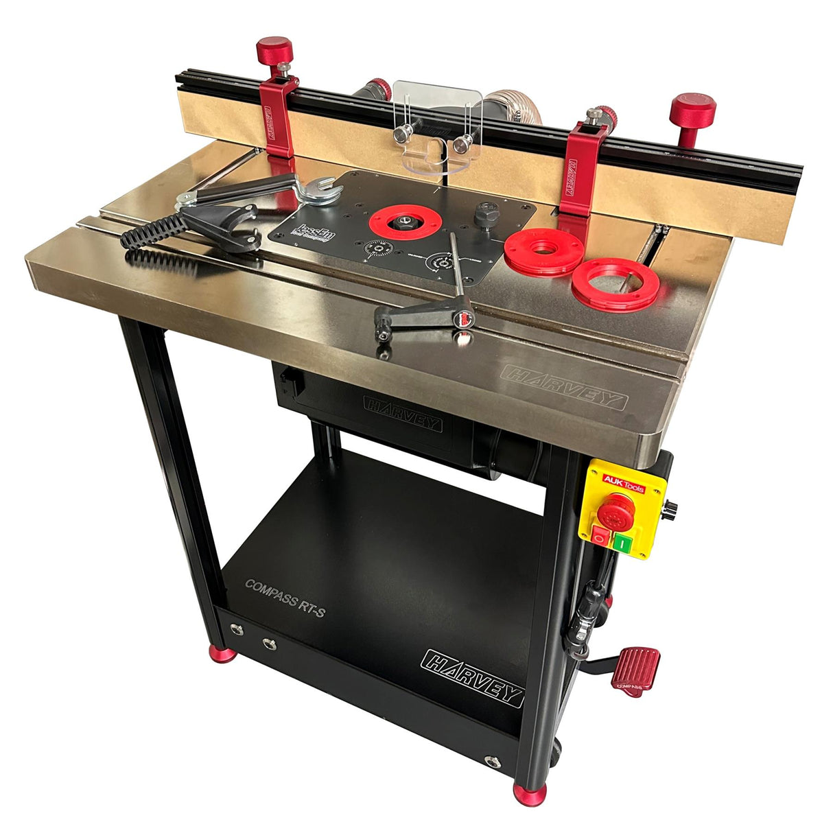 Harvey Compass Router Table with JessEm Mast-R-Lift II and AUKTools Router Motor 2400W with NVR Switch
