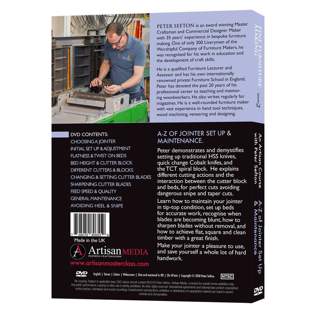 Peter Sefton A-Z of Jointer Set Up & Maintenance DVD