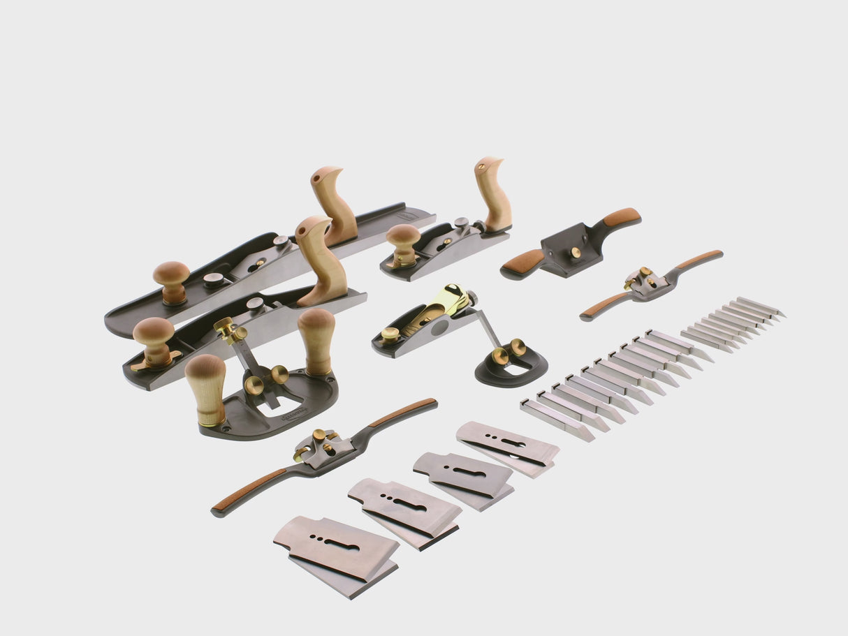 Melbourne Tool Company Set of Nine Planes and Tools with Extra Blades